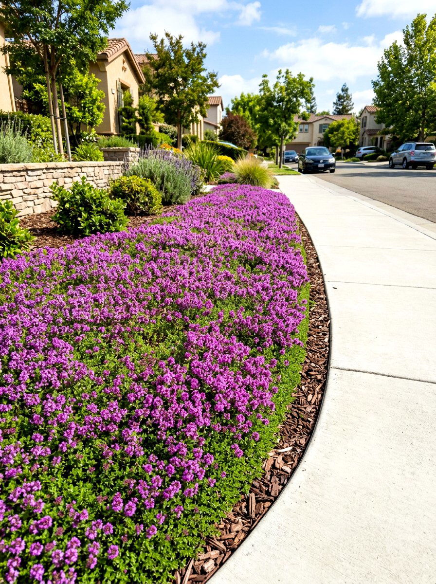 Low growing groundcover plants - 30 sidewalk garden ideas