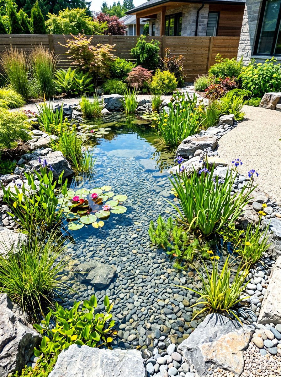 Low maintenance gravel pond - 30 small pond ideas