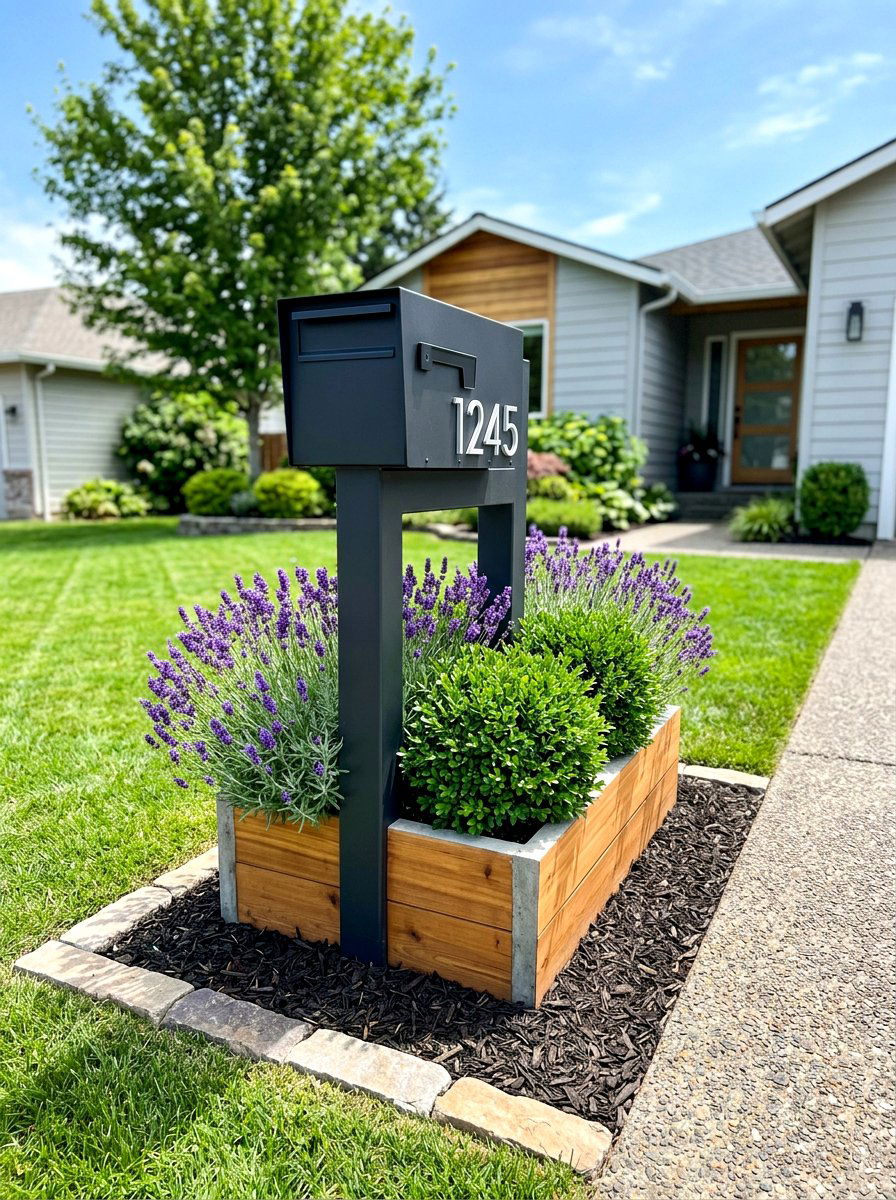Low maintenance mailbox planter - 30 mailbox planter box ideas