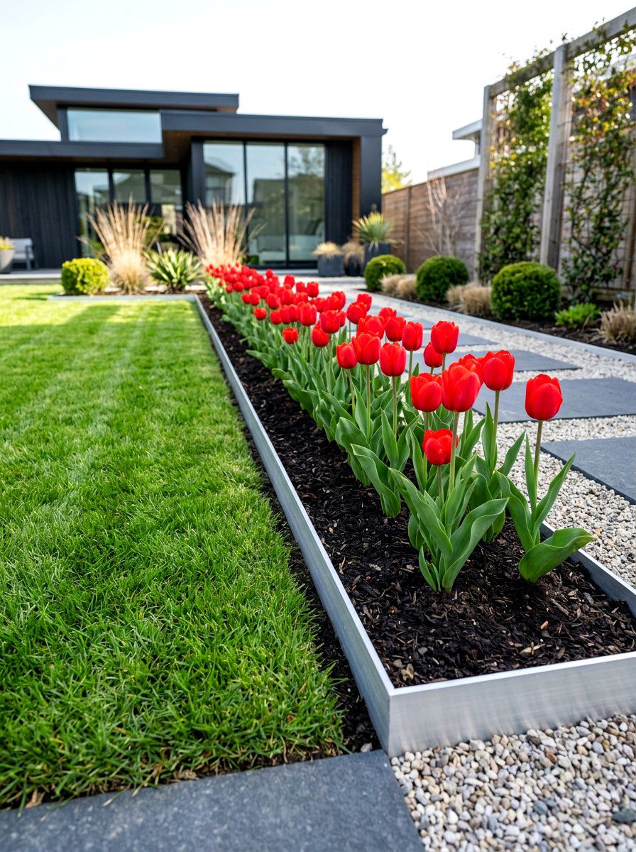 Low maintenance metal garden edging - 30 garden border ideas