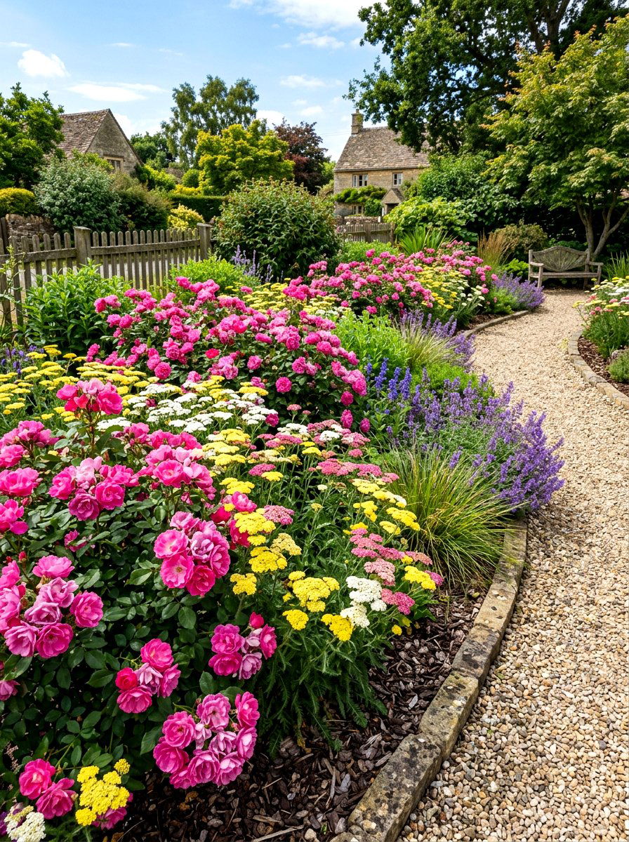 Low maintenance rose border - 30 cottage rose border landscaping ideas