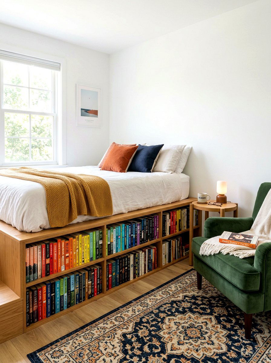 Low profile bookshelf under bed - 30 under bed storage ideas