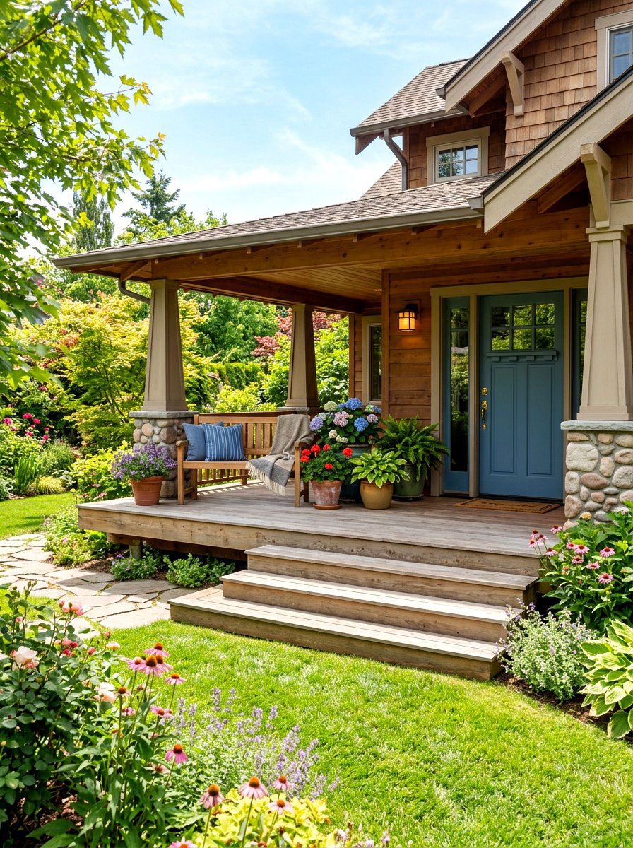 Low profile craftsman porch - 30 craftsman front porch ideas