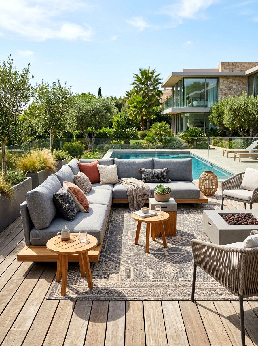 Low profile patio sofa - 30 patio lounge ideas