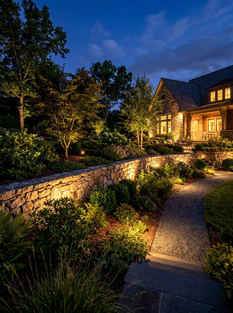 Low voltage landscape lighting - 30 moonlight backyard ideas