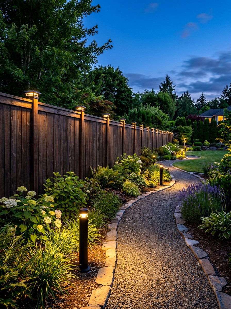 Low voltage landscape lighting for fence - 30 fence lighting ideas