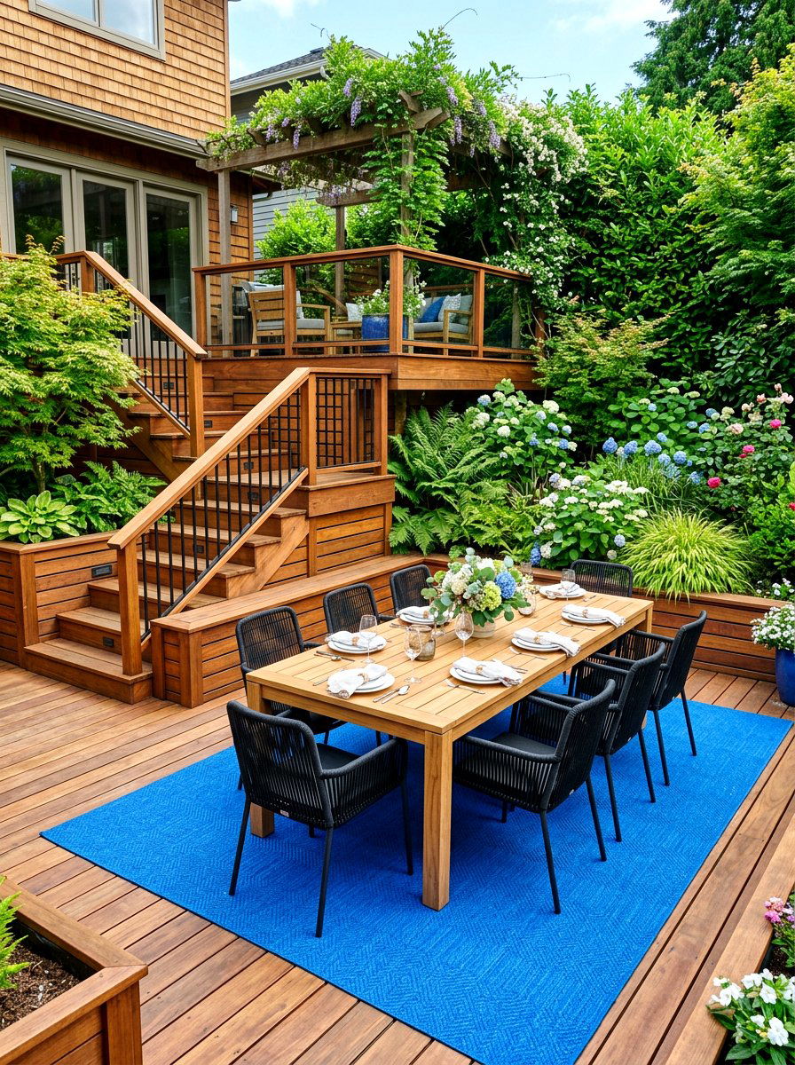 Lower Level Dining Area - 30 two level deck ideas