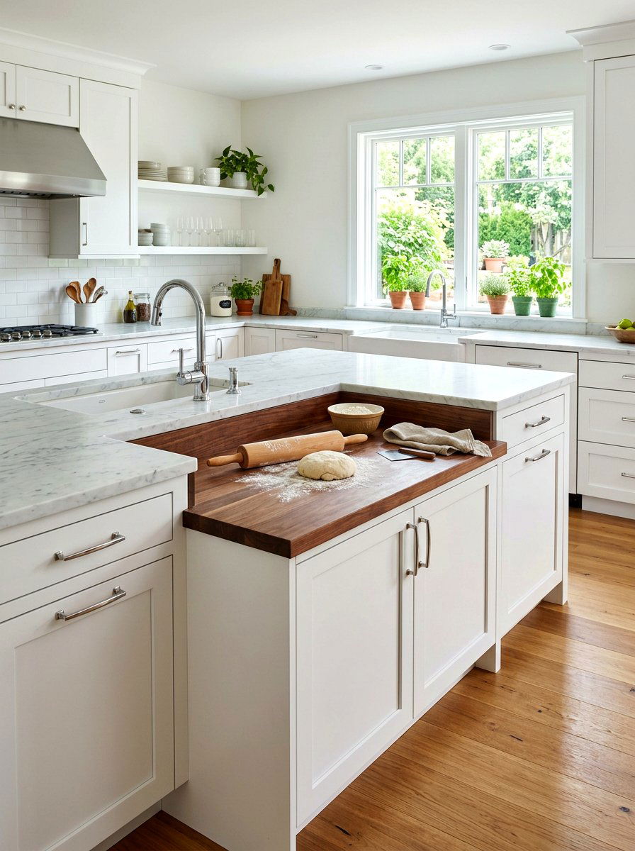 Lowered Countertop Kneading Area - 30 pastry corner kitchen ideas