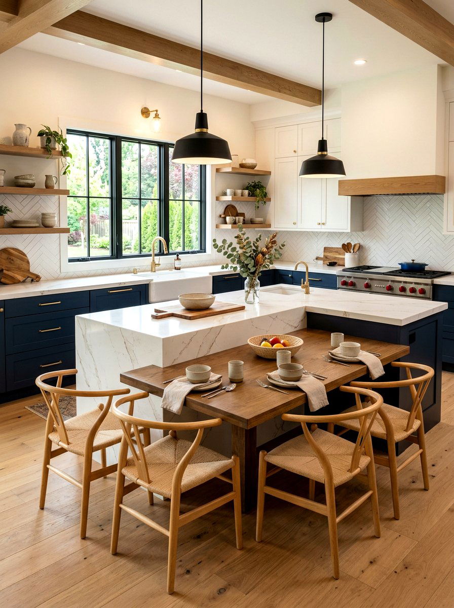 Lowered Kitchen Breakfast Bar - 30 split level seating ideas