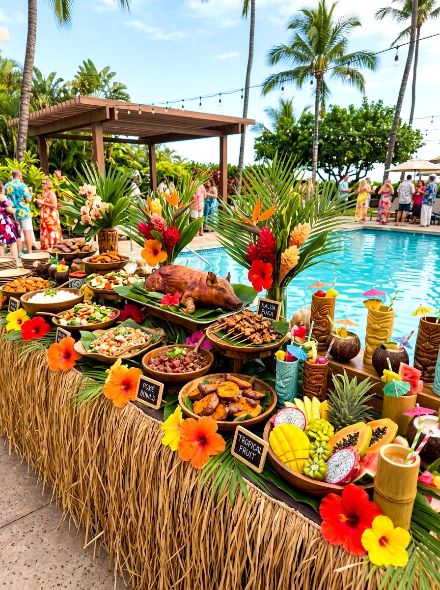 Luau Style Feast - 30 pool party tablescape ideas