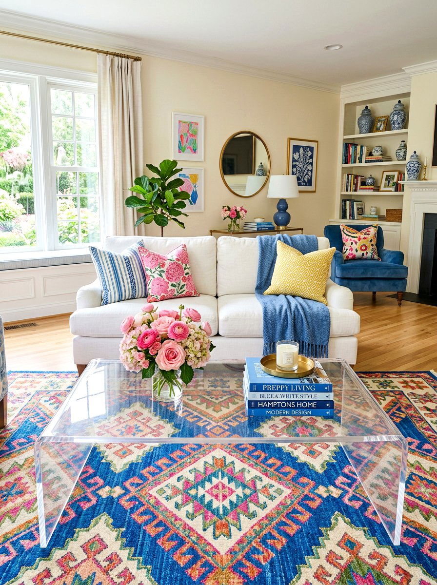 Lucite Coffee Table Style - 30 preppy home decor ideas