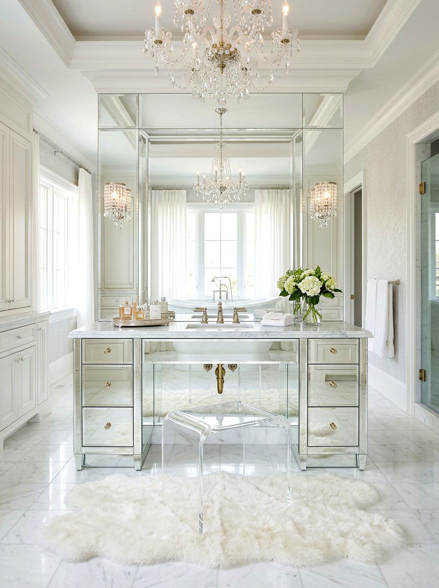 Lucite Waterfall Bathroom Stool - 30 bathroom stool ideas