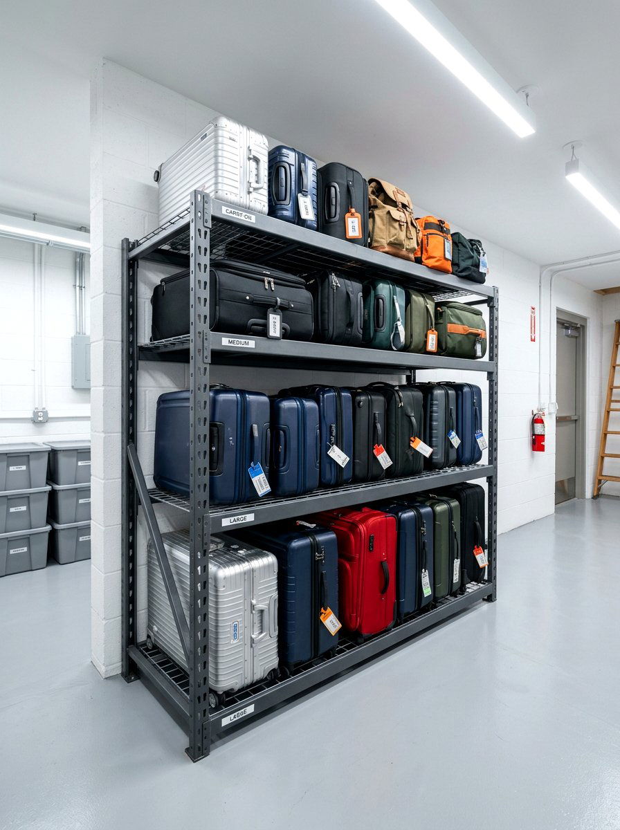 Luggage Storage Rack - 30 basement storage ideas
