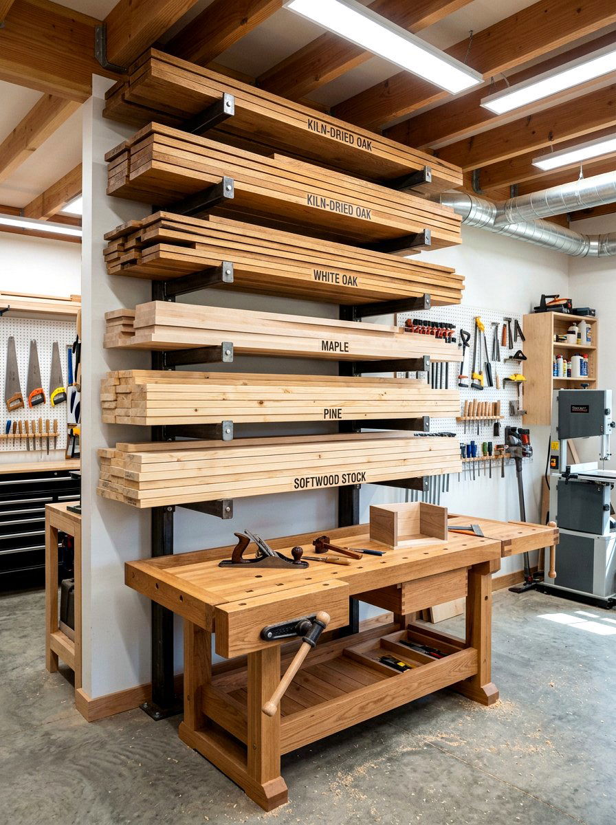 Lumber Storage Rack - 30 organizing a garage ideas