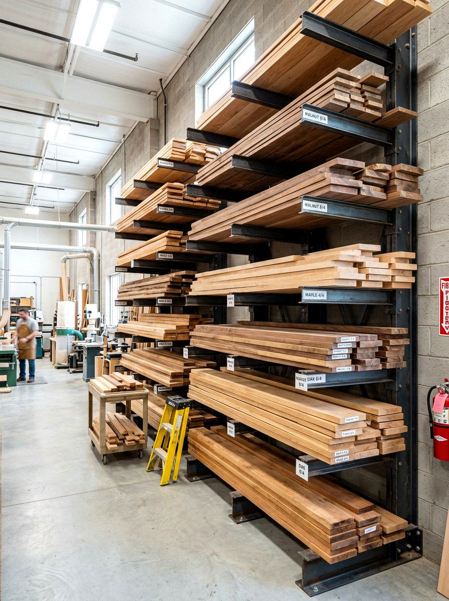 Lumber Storage Racks - 30 garage shelving ideas