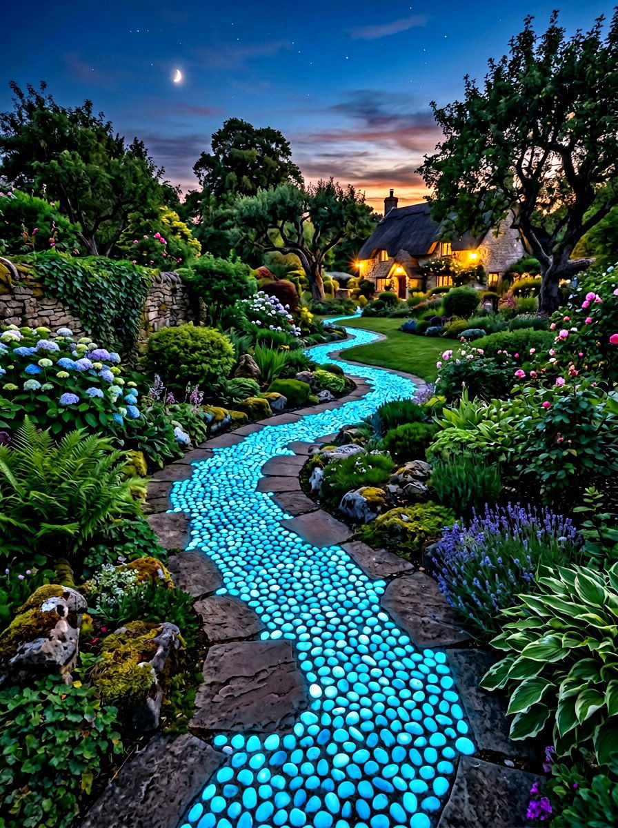 Luminescent Glow Stone - 30 stepping path backyard ideas