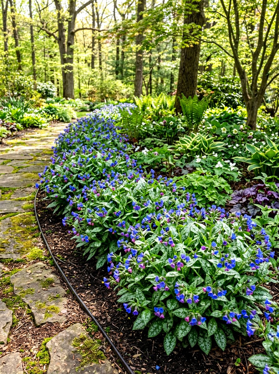 Lungwort shade garden - 30 shade perennial garden ideas