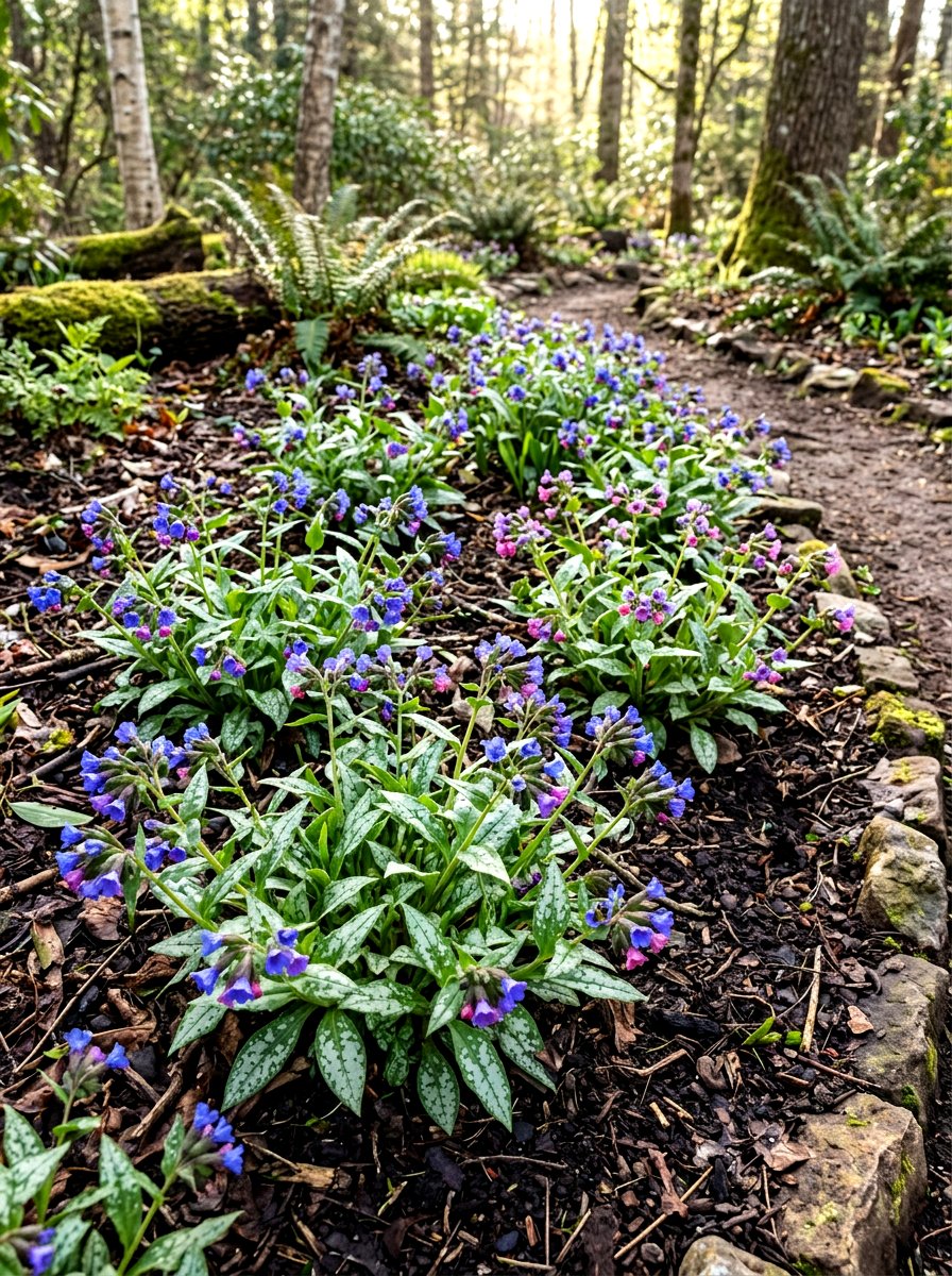 Lungwort - 30 shade flower bed ideas