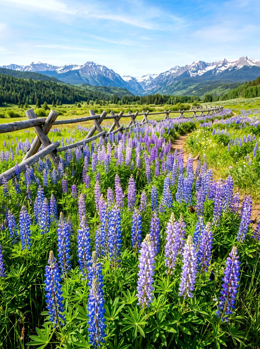 Lupine Butterfly Field - 30 butterfly host plant garden ideas