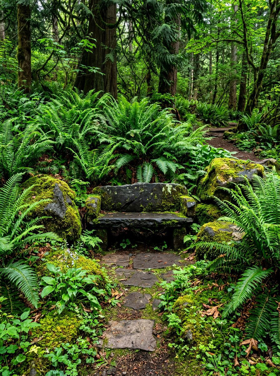 Lush Fern Garden Seating - 30 tea garden seating ideas