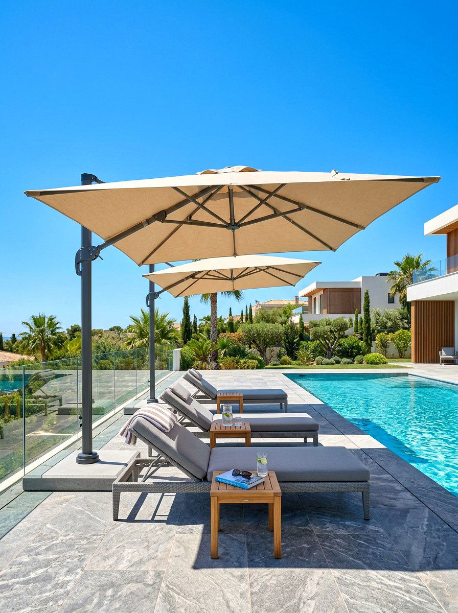 Lush palm tree retreat - 30 resort style backyard lounge ideas