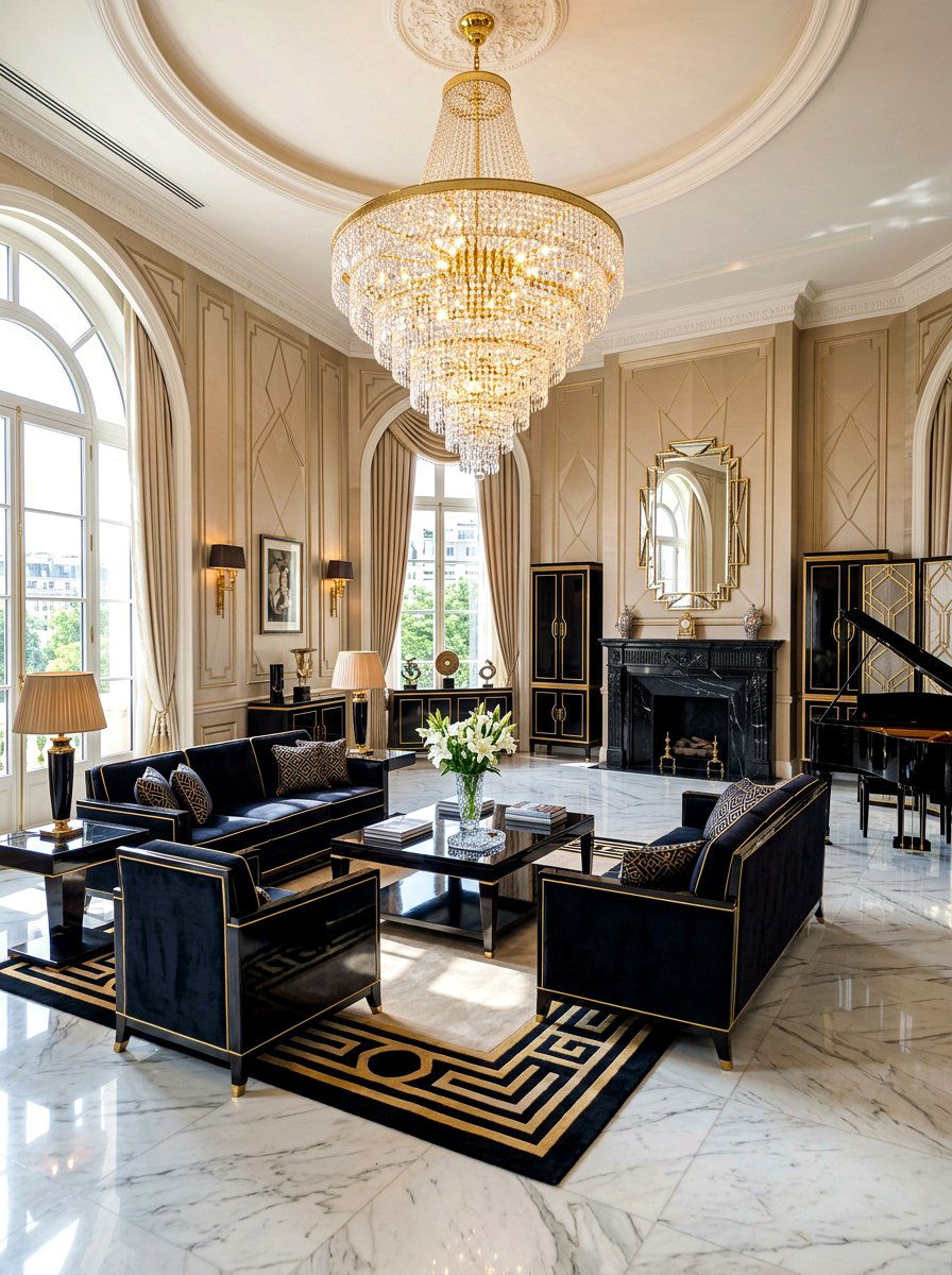 30 Art Deco Living Room Ideas for Glamorous Modern Style