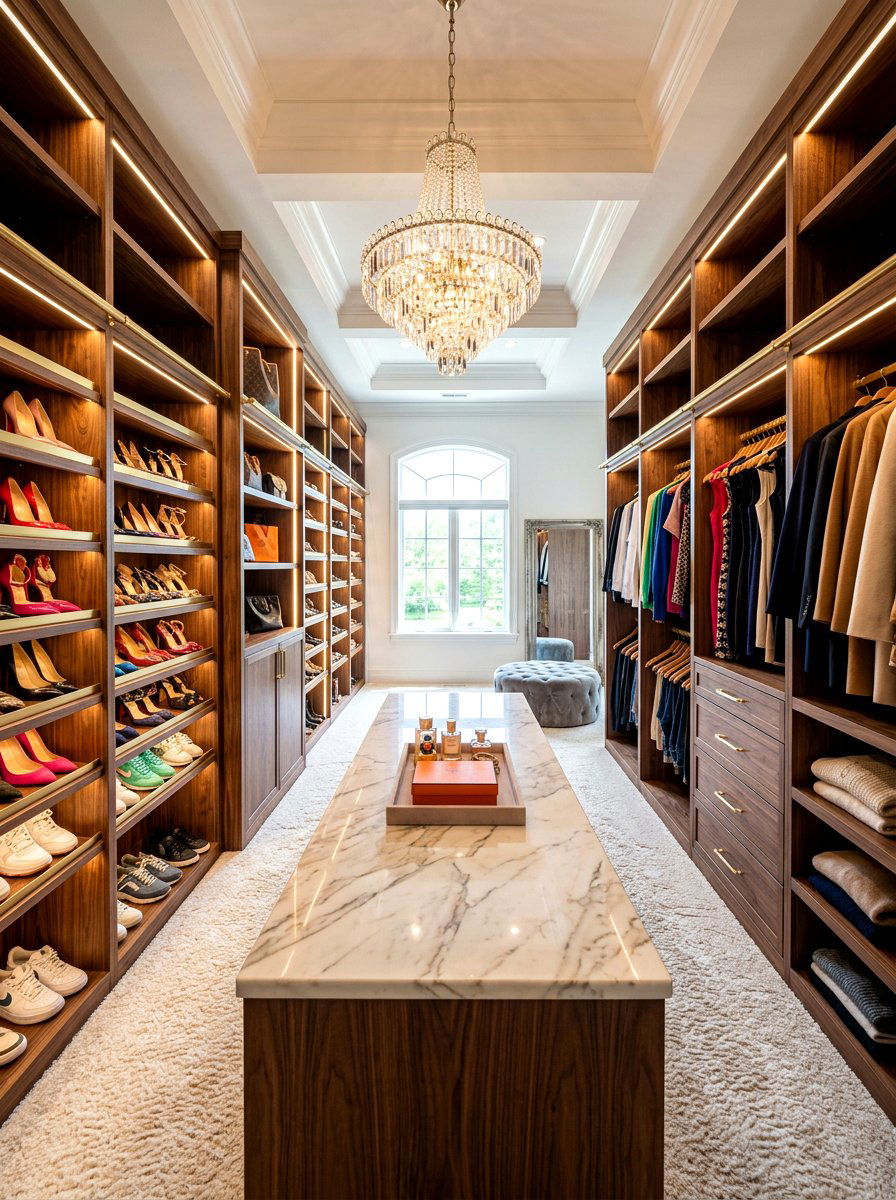 Luxurious Walk In Open System - 30 open closet aesthetic ideas