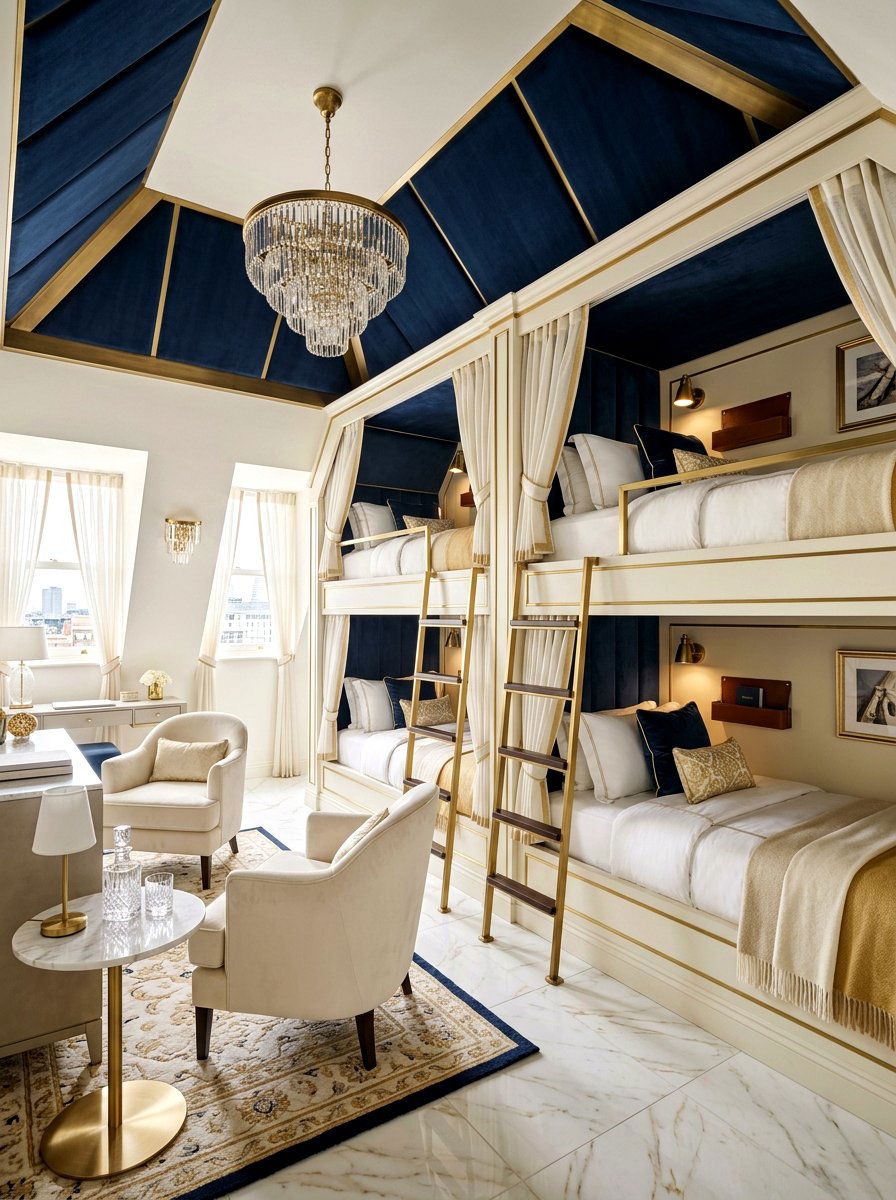 Luxury Attic Bunk Suite - 30 attic bunk room ideas