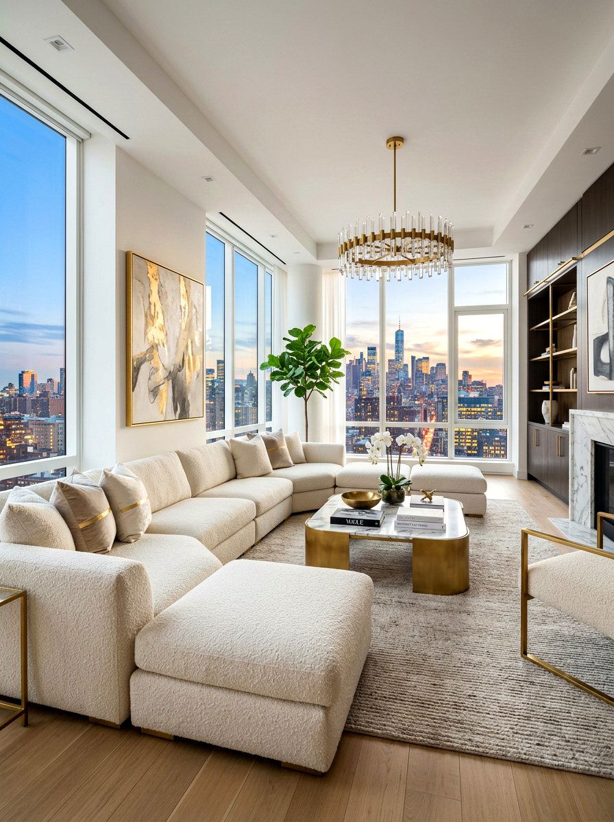 Luxury Boucle Penthouse Decor - 30 boucle living room ideas
