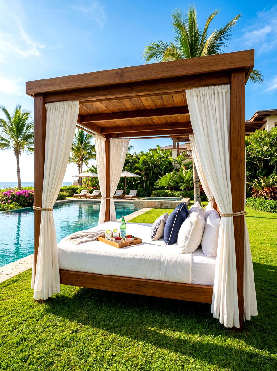 Luxury Cabana Daybed - 30 poolside daybed ideas