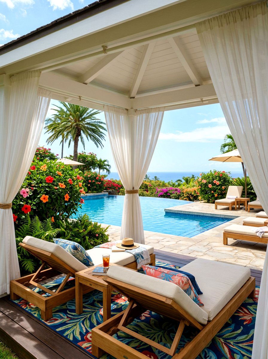 Luxury Cabana Poolside - 30 boutique hotel patio ideas