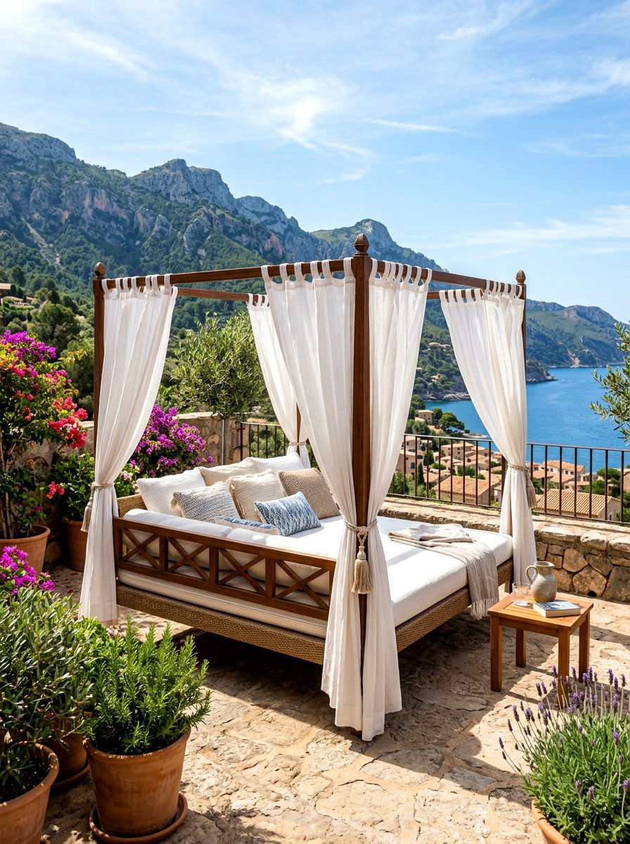 Luxury Canopy Daybed - 30 chaise lounge patio ideas