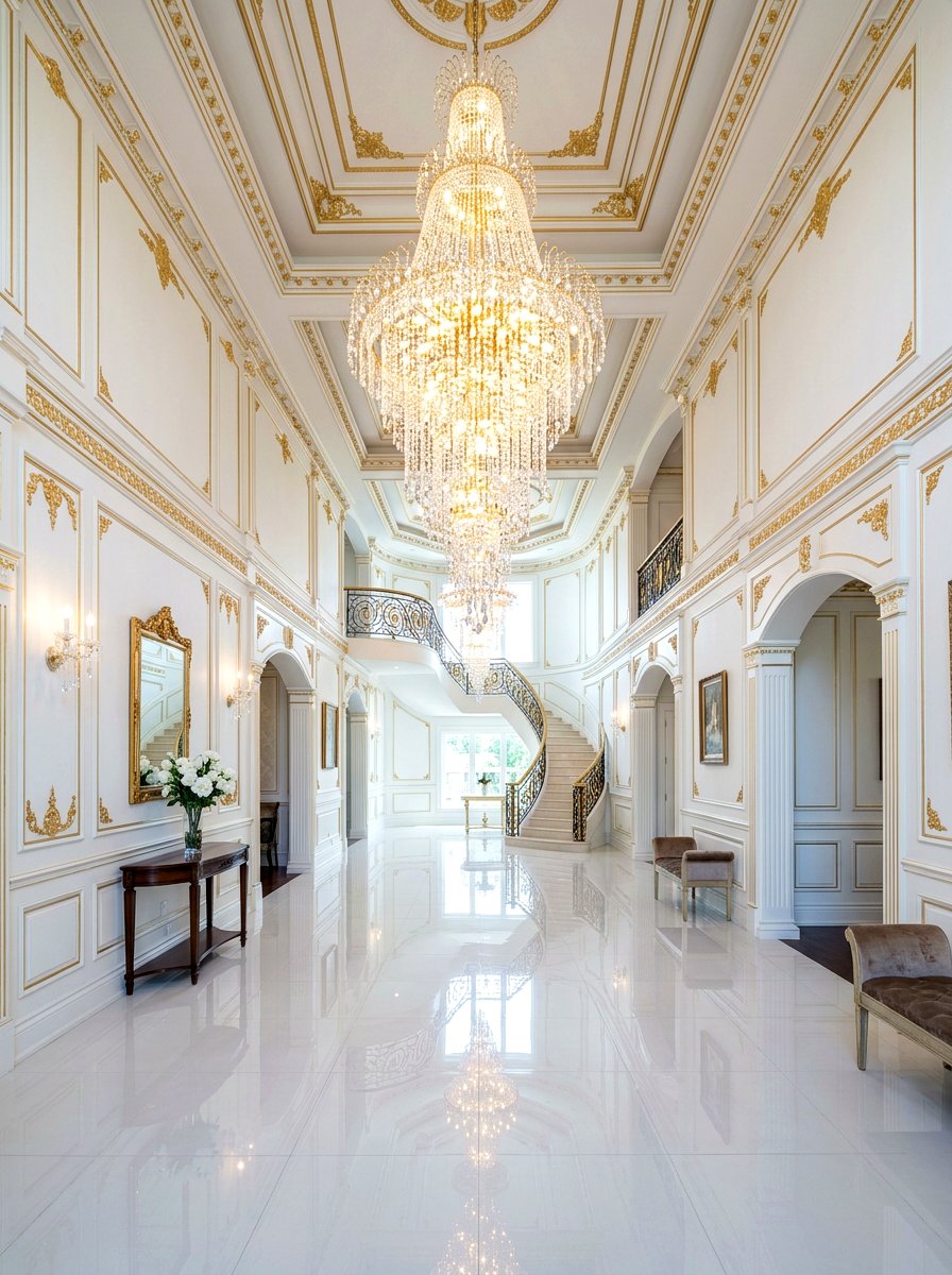 Luxury Cascading Crystal Light - 30 long foyer lighting ideas