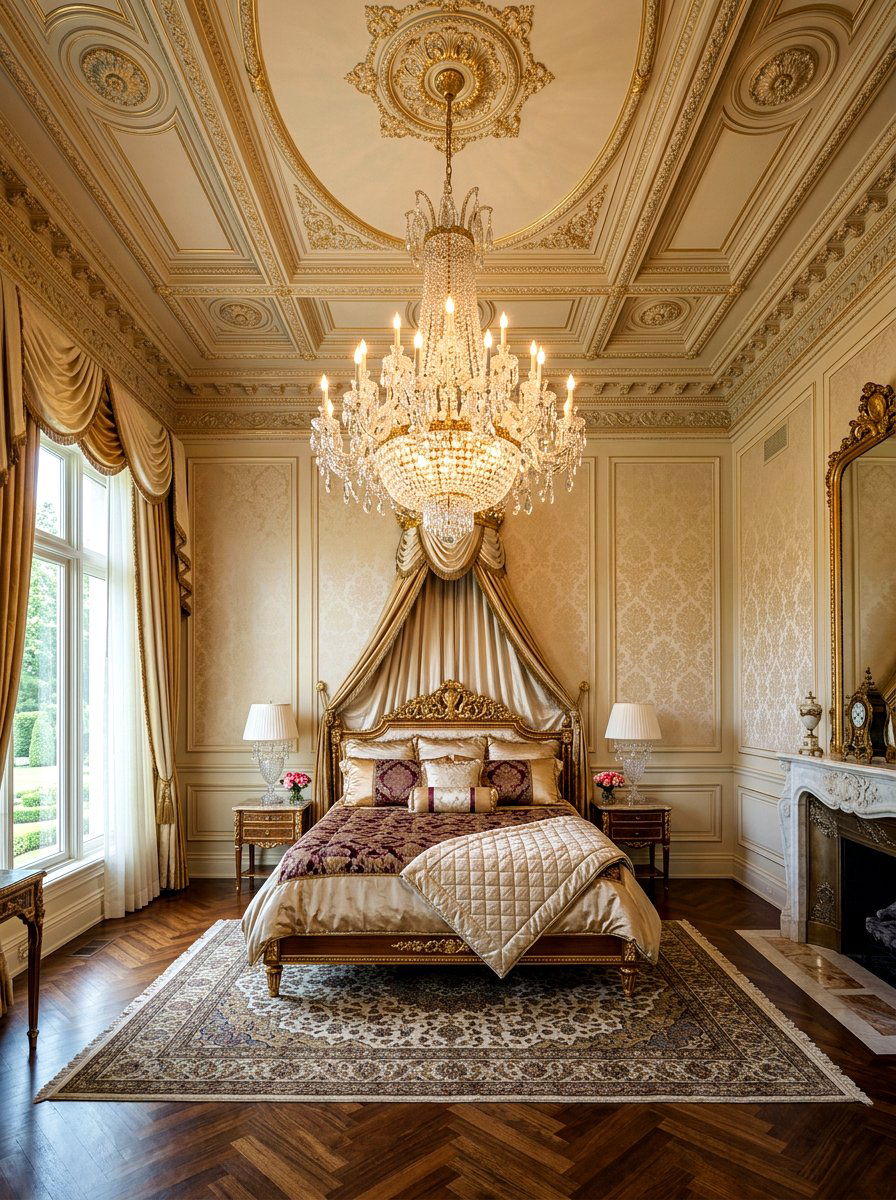 Luxury Crystal Chandelier - 30 ambient lighting bedroom ideas