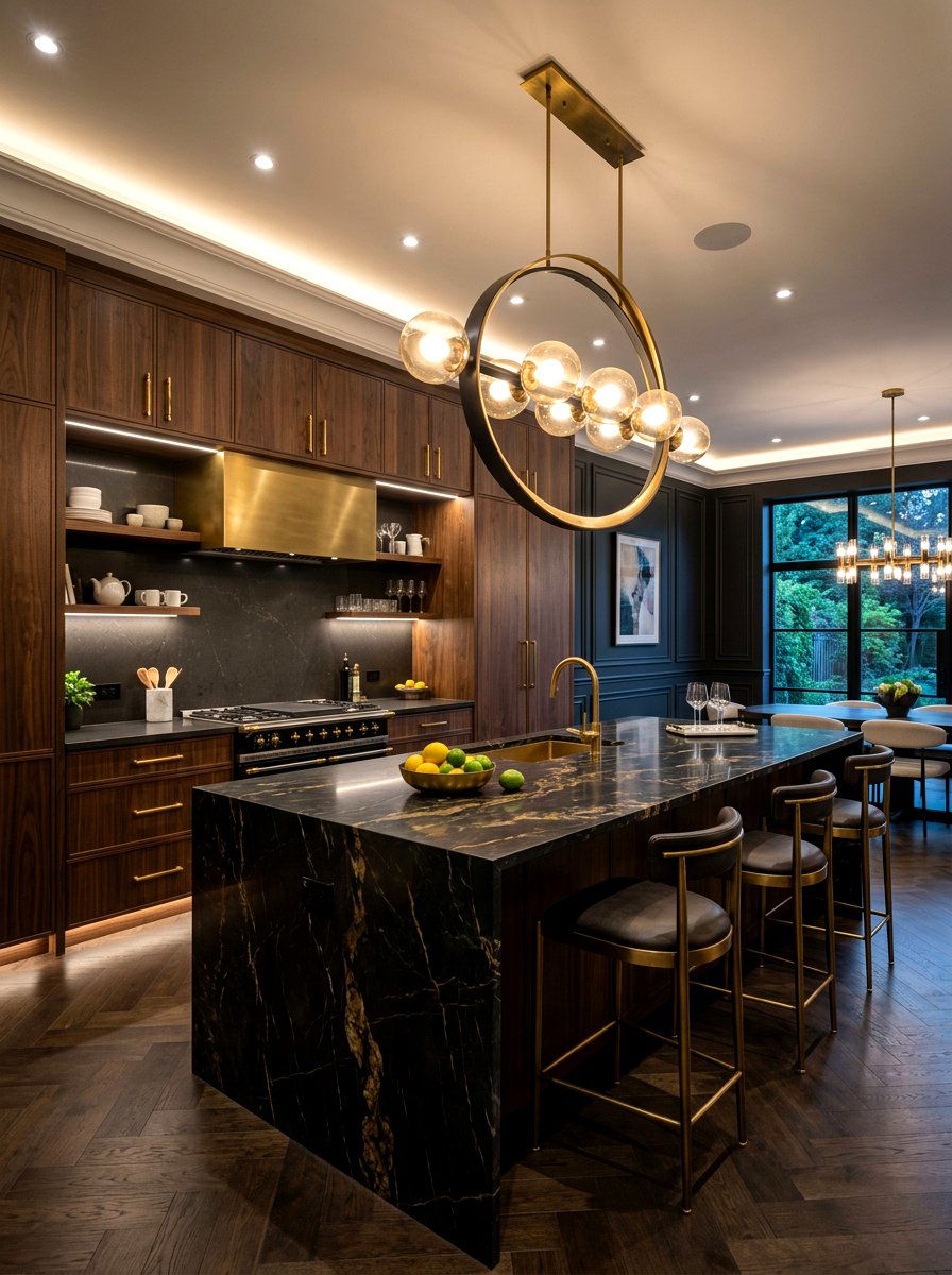 30 Moody Lamp-Lit Kitchen Ideas for Warm, Cozy Evenings