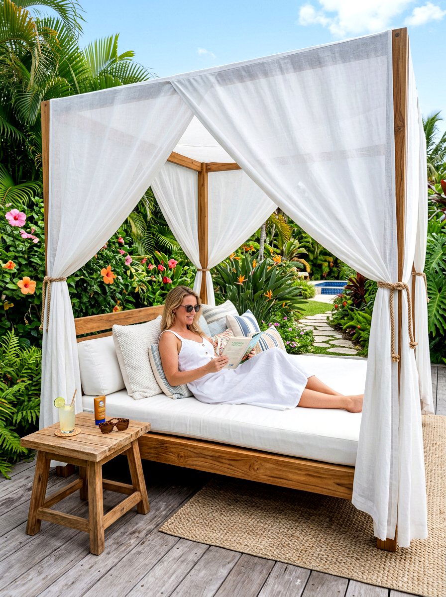 Luxury Daybed Area - 30 quiet luxury backyard ideas