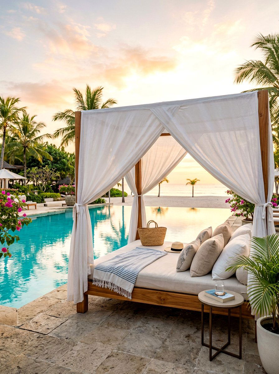 Luxury Daybed - 30 resort style backyard ideas