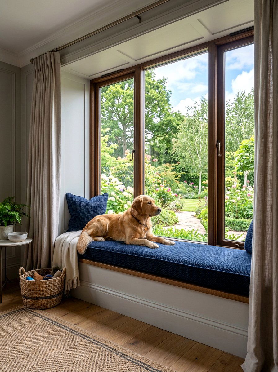Luxury Dog Lounge With Window Seat - 30 dog lounge room ideas