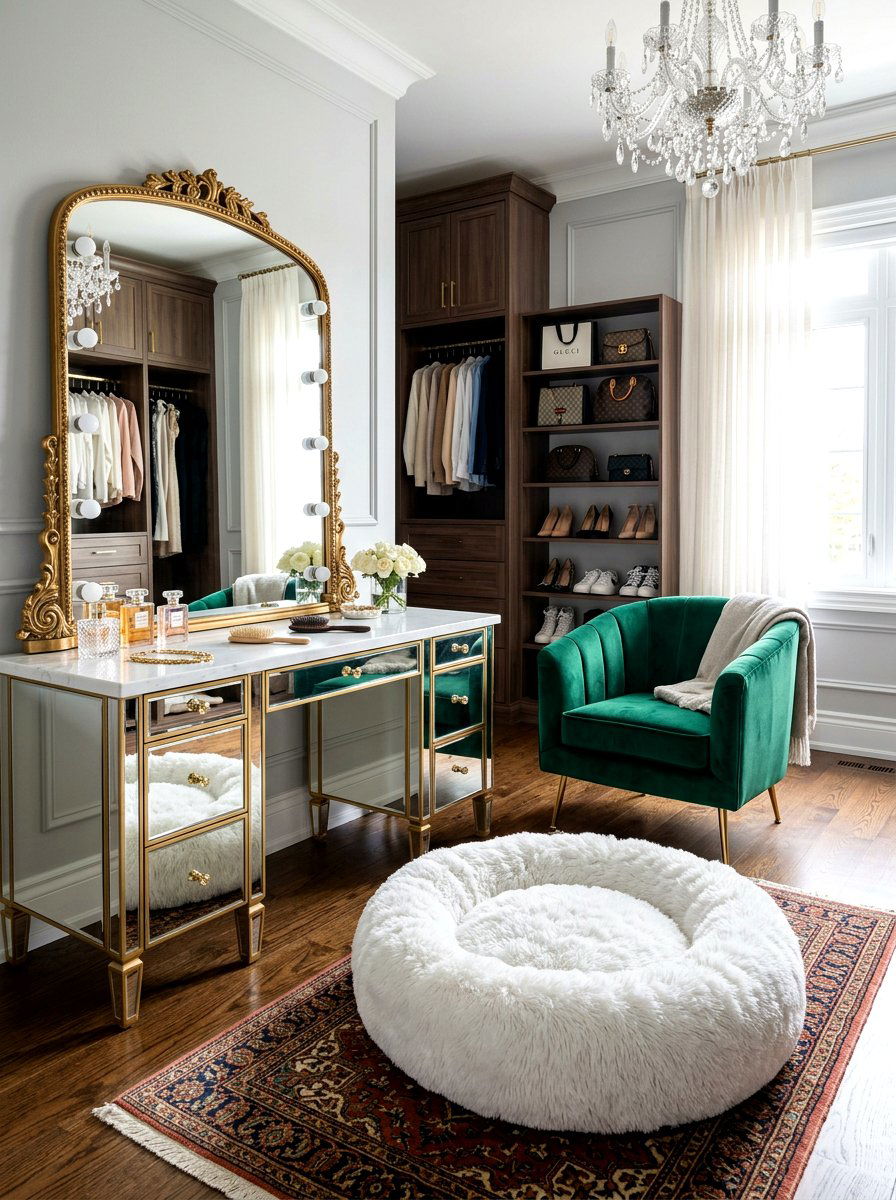 Luxury Faux Fur Pet Bed - 30 pet basket styling ideas