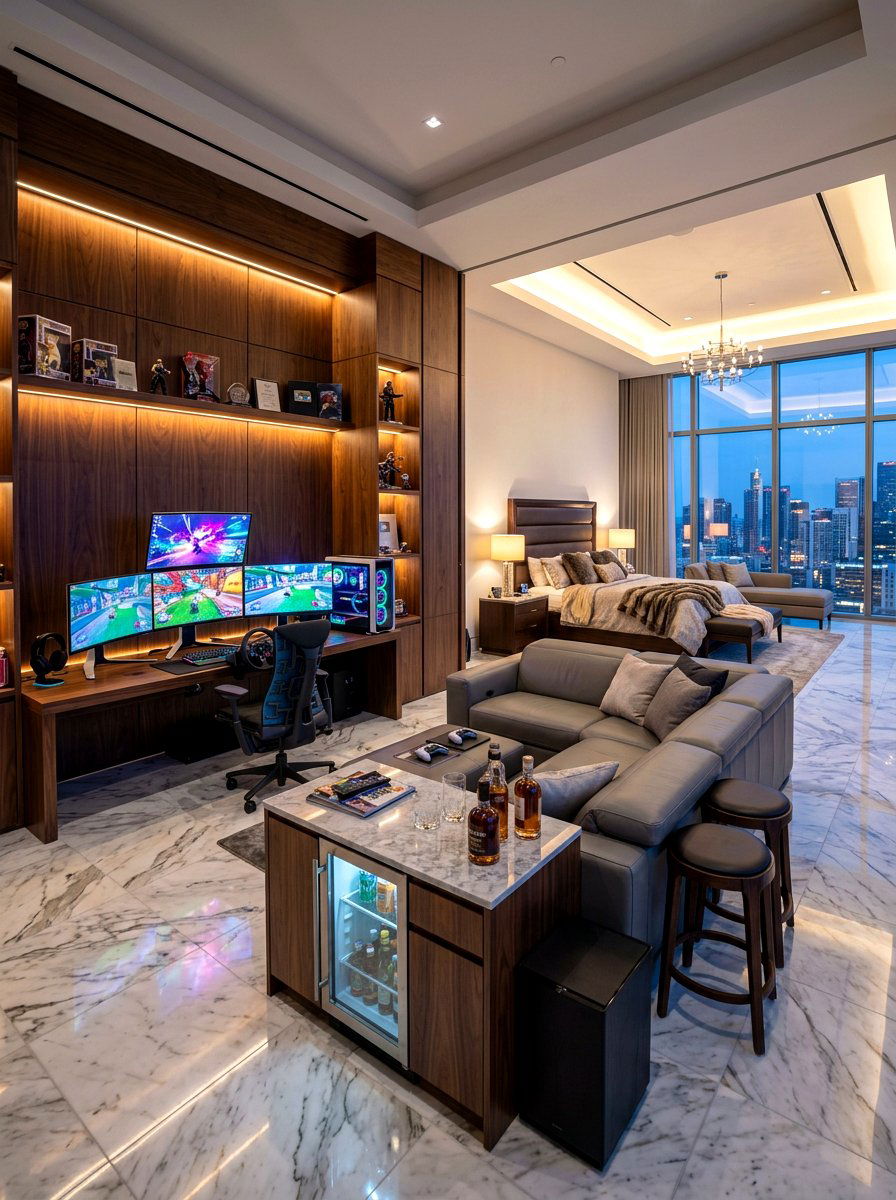 Luxury Gaming Suite - 30 gamer bedroom ideas