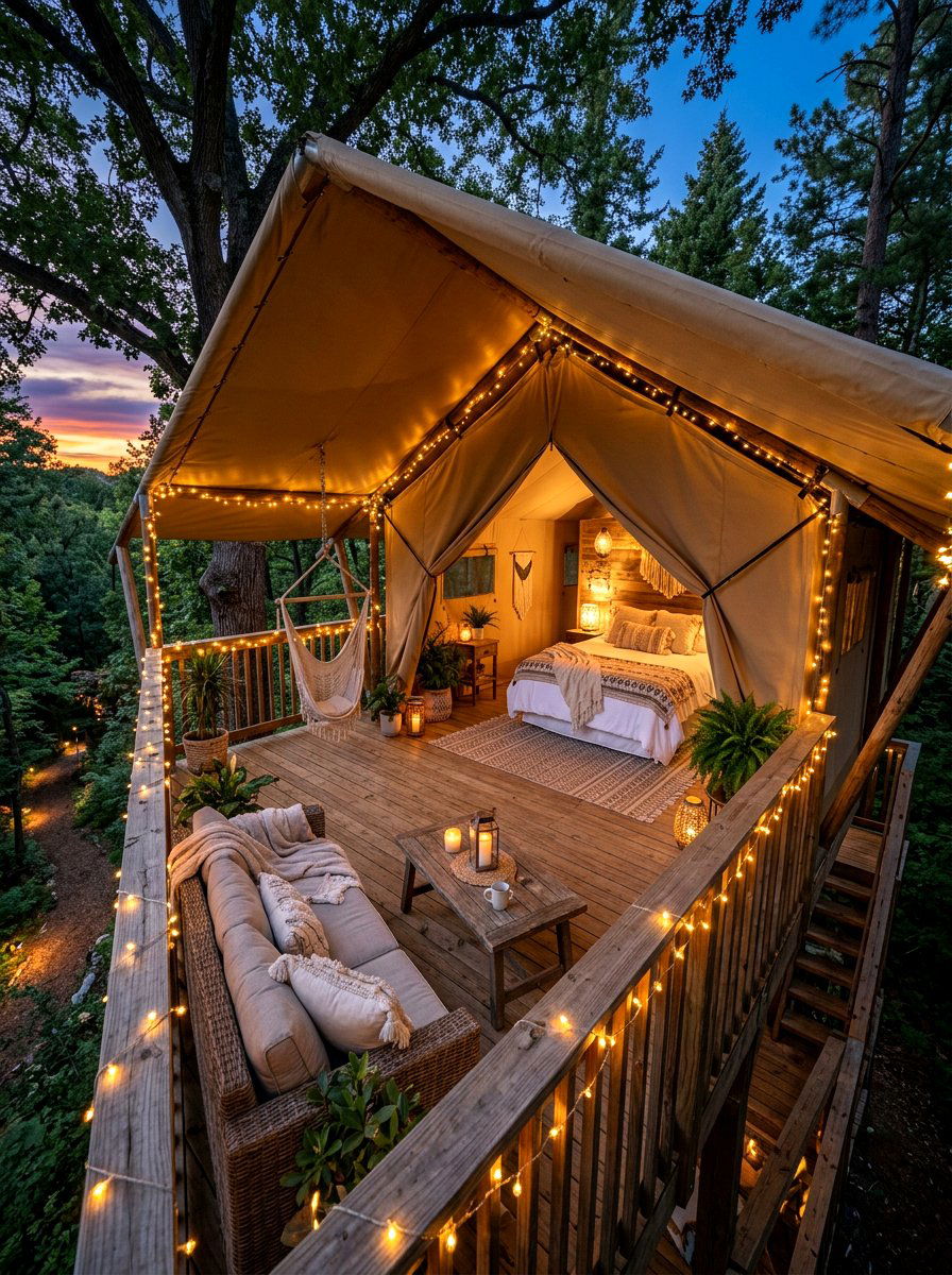 Luxury Glamping Treehouse - 30 treehouse ideas