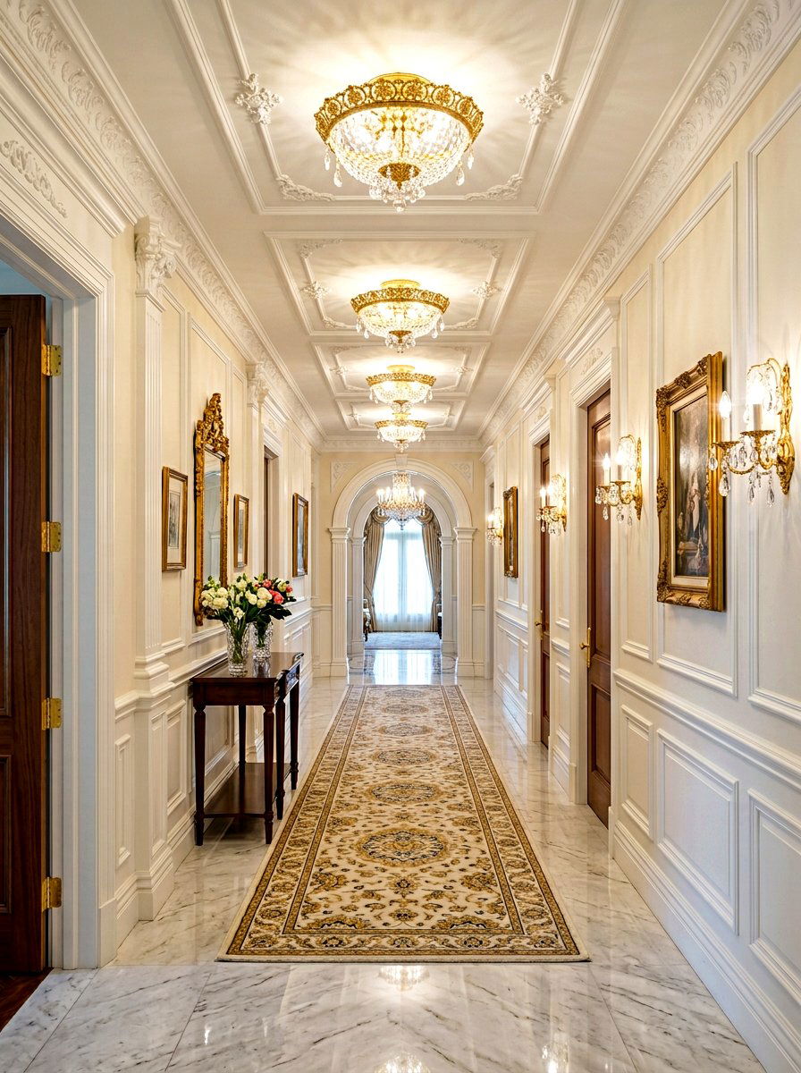 Luxury Gold Flush Mount - 30 hallway lighting ideas