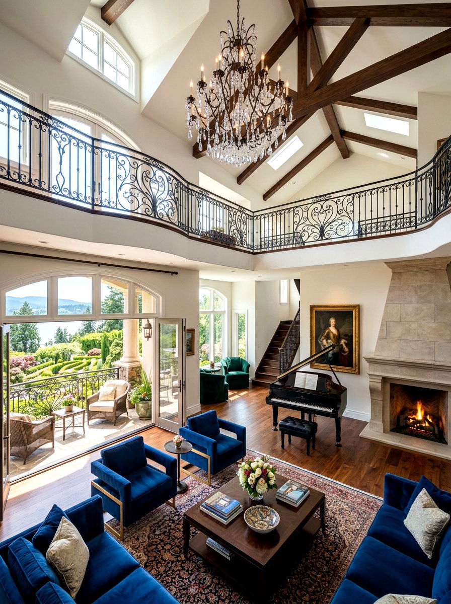 Luxury Great Room With Balcony - 30 vaulted great room ideas