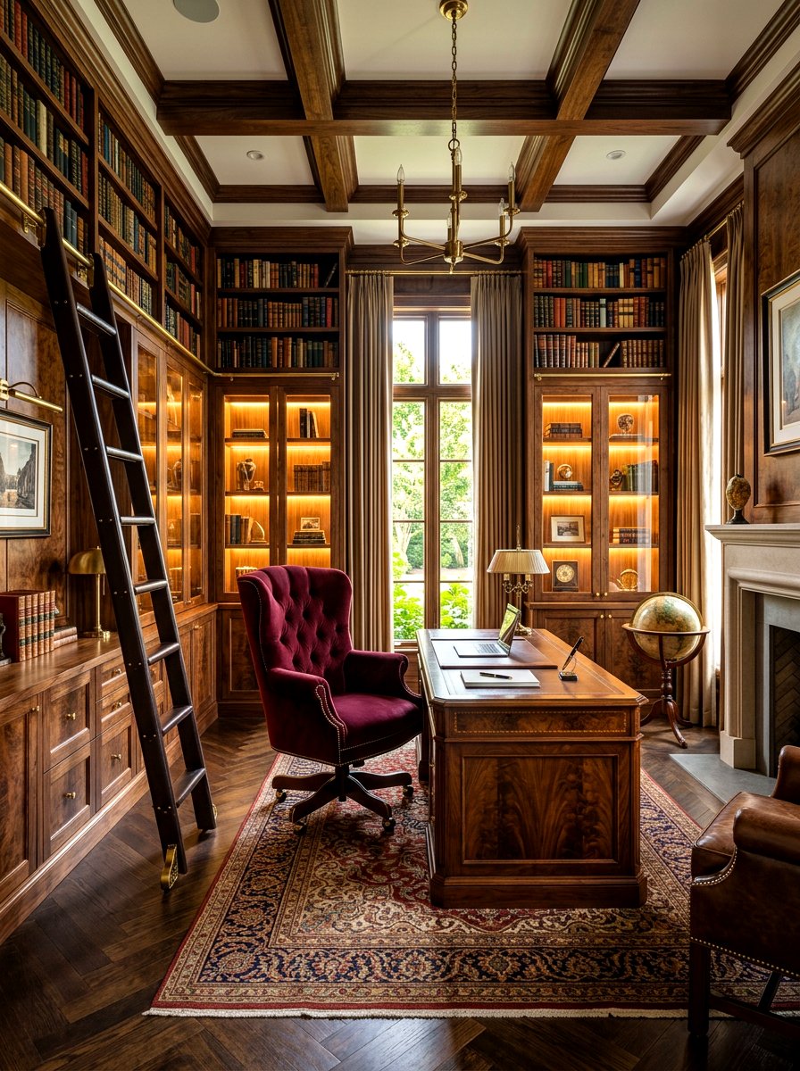 Luxury Home Office Library - 30 ladder library office ideas