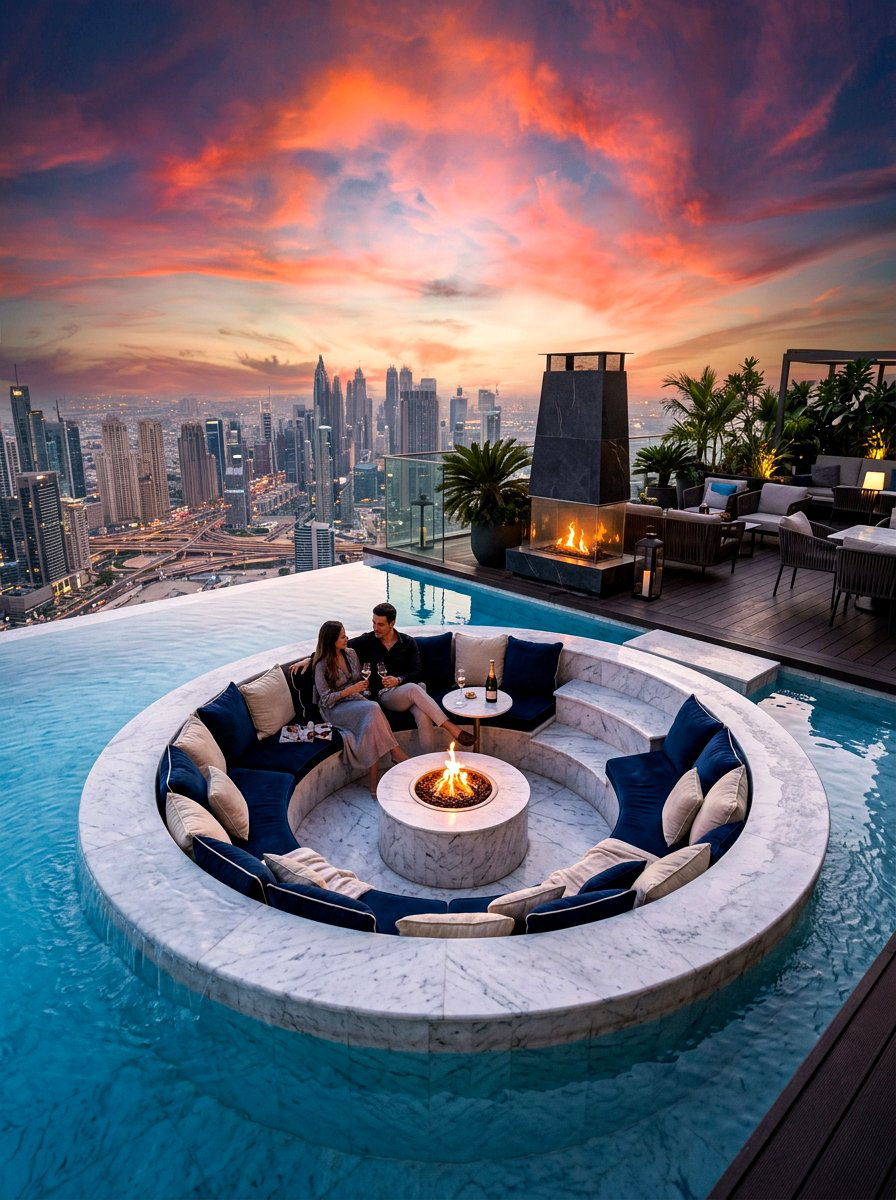 Luxury Infinity Pool Seating - 30 conversation pit patio ideas