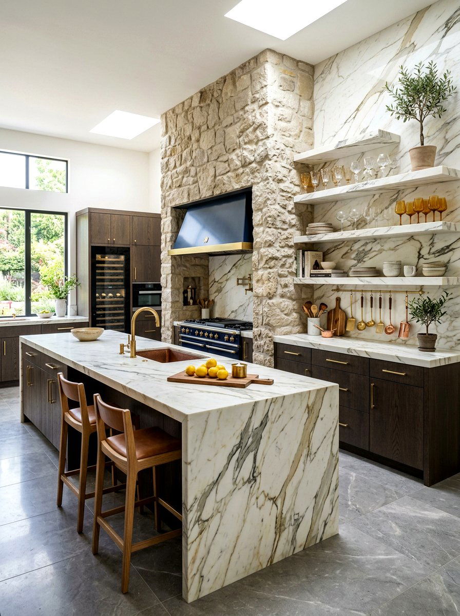 Luxury Kitchen Marble Shelves - 30 kitchen shelfie ideas