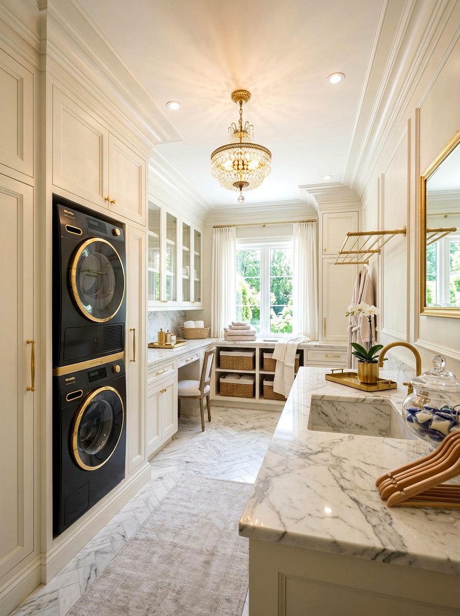 Luxury Laundry Room - 30 stacked washer dryer ideas
