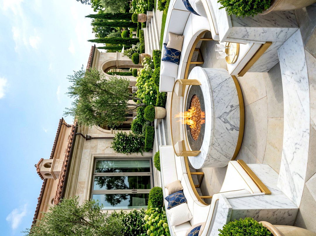 Luxury Marble Fire Pit - 30 sunken fire lounge ideas