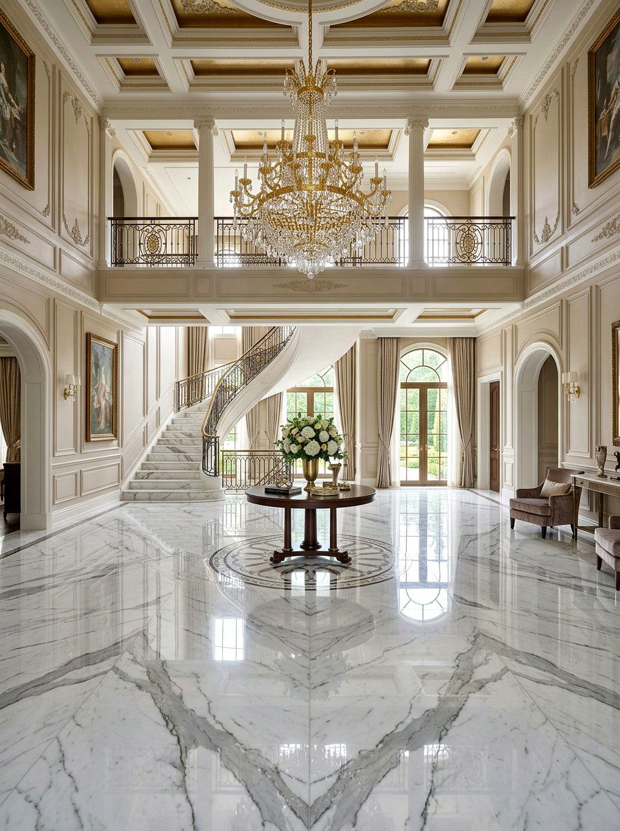 Luxury Marble Foyer Floor - 30 double height foyer ideas
