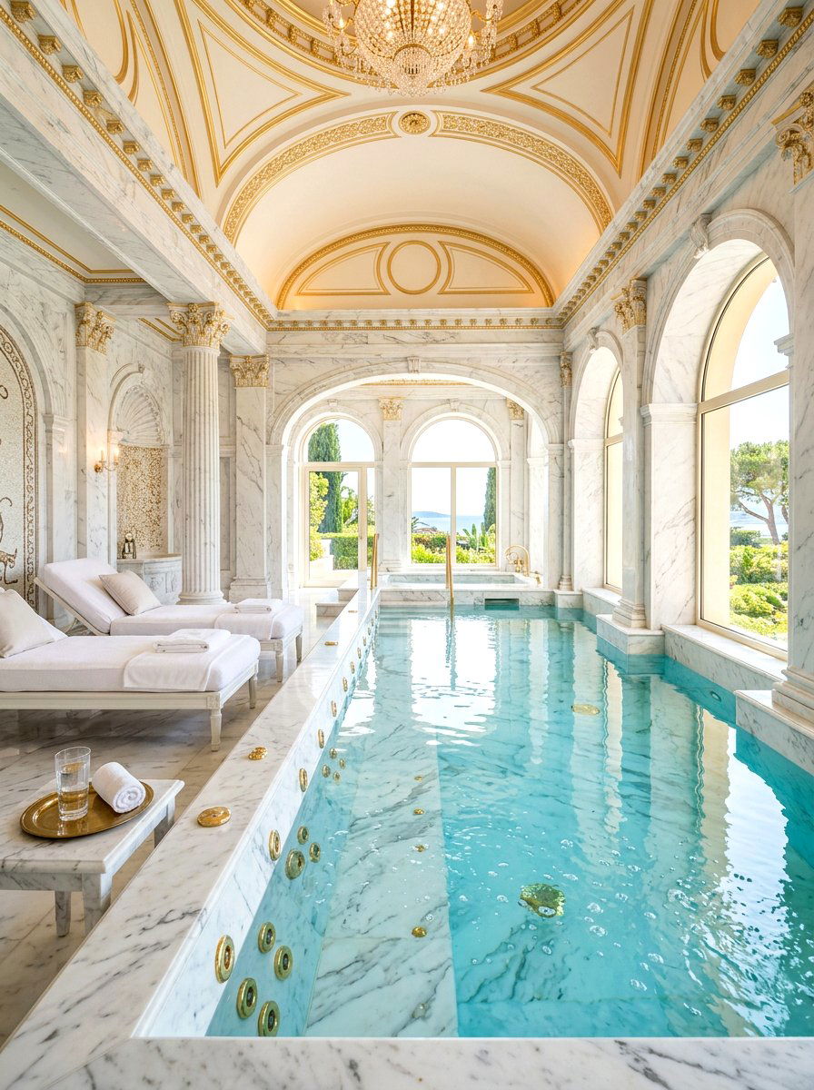Luxury Marble Spa Pool - 30 spa pool backyard ideas